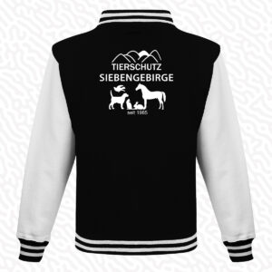 College Jacke in Jet Schwarz/Weiß